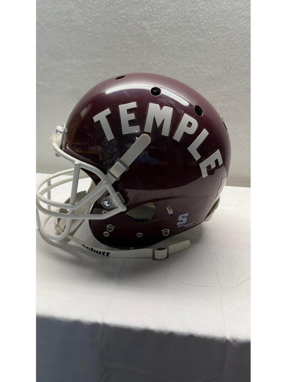 Temple Owls Schutt Replica Football Helmet - Maroon & White - S-14